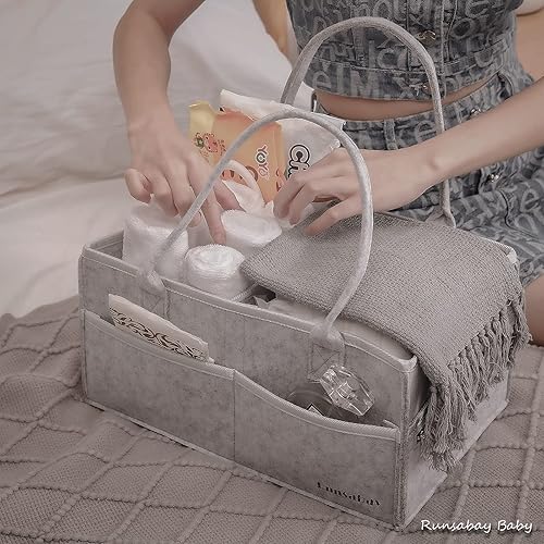 Miniatura 4 de Organizador de pañales, organizador de pañales para el nuevo registro imprescindible, cesta de coche para pañales y toallitas de bebé, cesta de baby