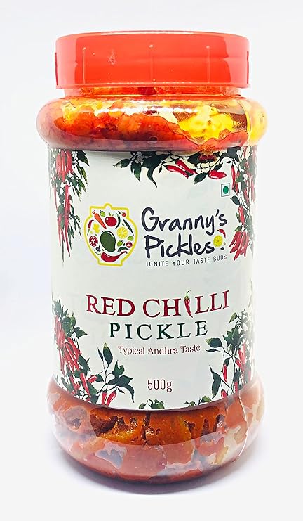 Grannys Pickles - Red Chilli Pickle - Typical Andhra Taste 500 GMS