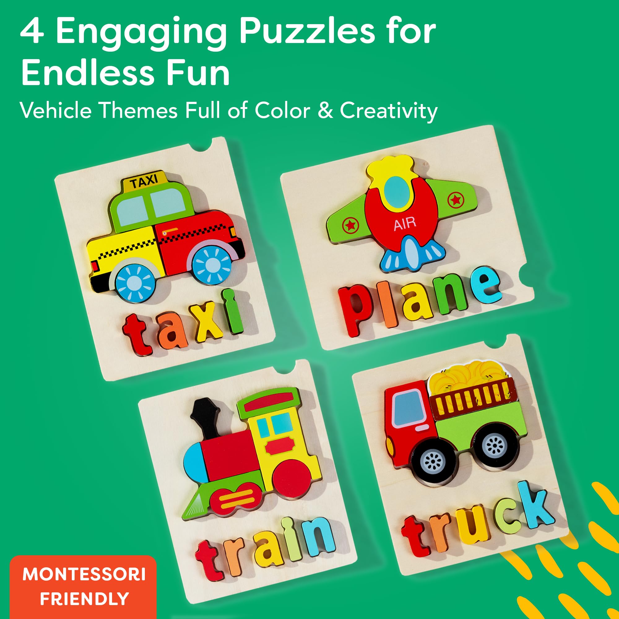 Montessori Wooden Transportation Puzzle – Vehicle-Themed Learning Toy for Toddlers - Educational Puzzle for Fine Motor & STEM Development - Great Gift for Preschoolers, Safe for Kids Ages 3-5