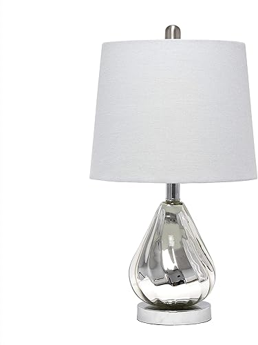 Elegant Designs LT3319-GRY Lámpara de mesa con ondulación cromada con pantalla gris