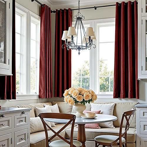 Miniatura 5 de jinchan - Cortina oscurecedora con textura de lino, de 96 pulgadas de largo, con aislamiento térmico y ojales en la parte superior, para sala de