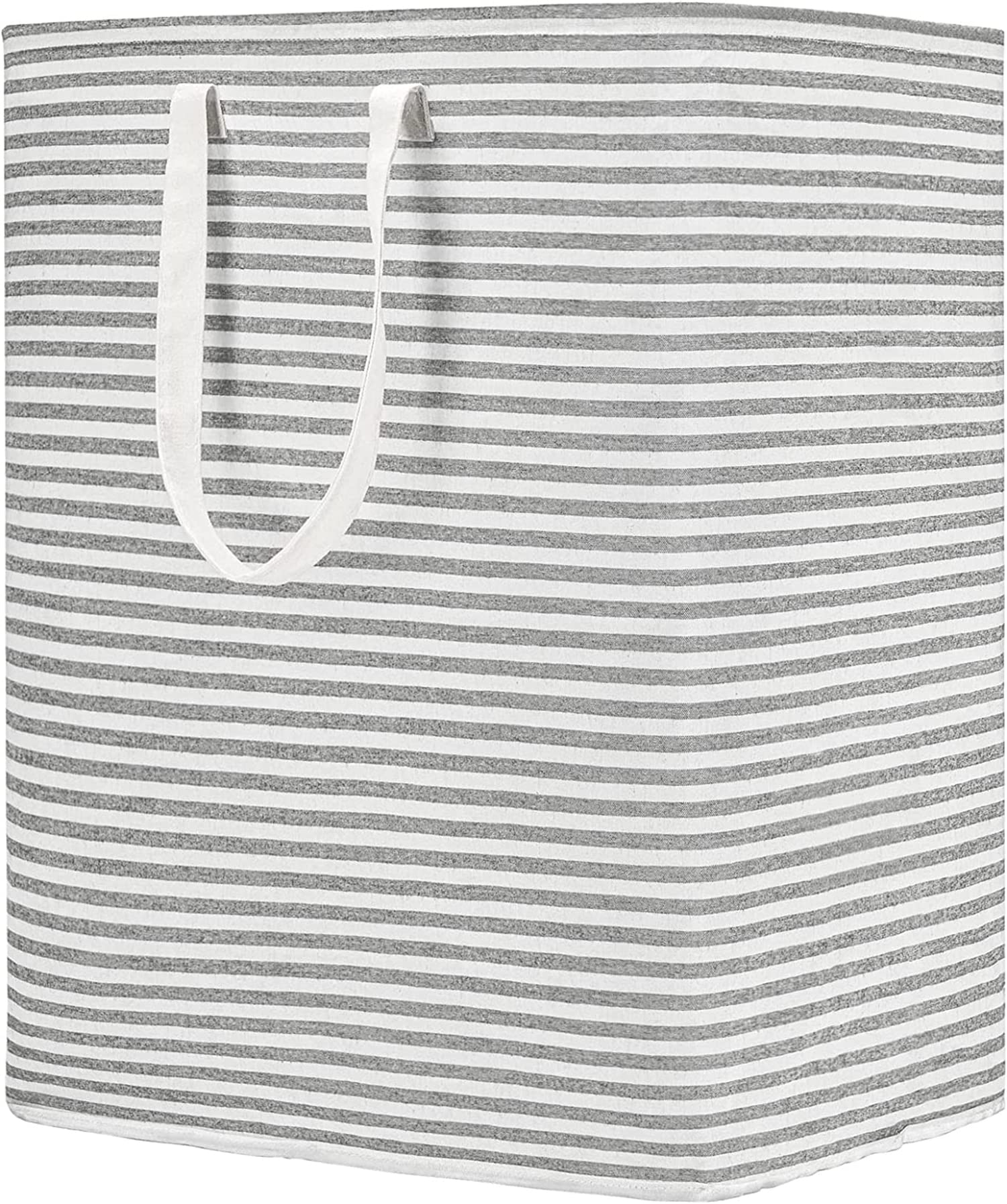 House of Quirk Laundry Hamper 100L Collapsible Large Laundry Baskets with Easy Carry Handles Freestanding Storage Basket for Toys Clothes Organizer (100 Litre, White Grey Stripe) (B0B9GMLN1R) Amazon Price History, Amazon Price Tracker