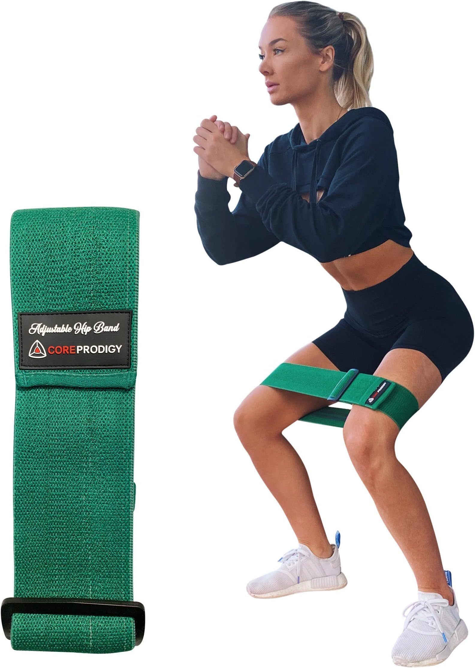 Adjustable Hip Loop Band Circle for Legs and Glute Exercise… (Green)