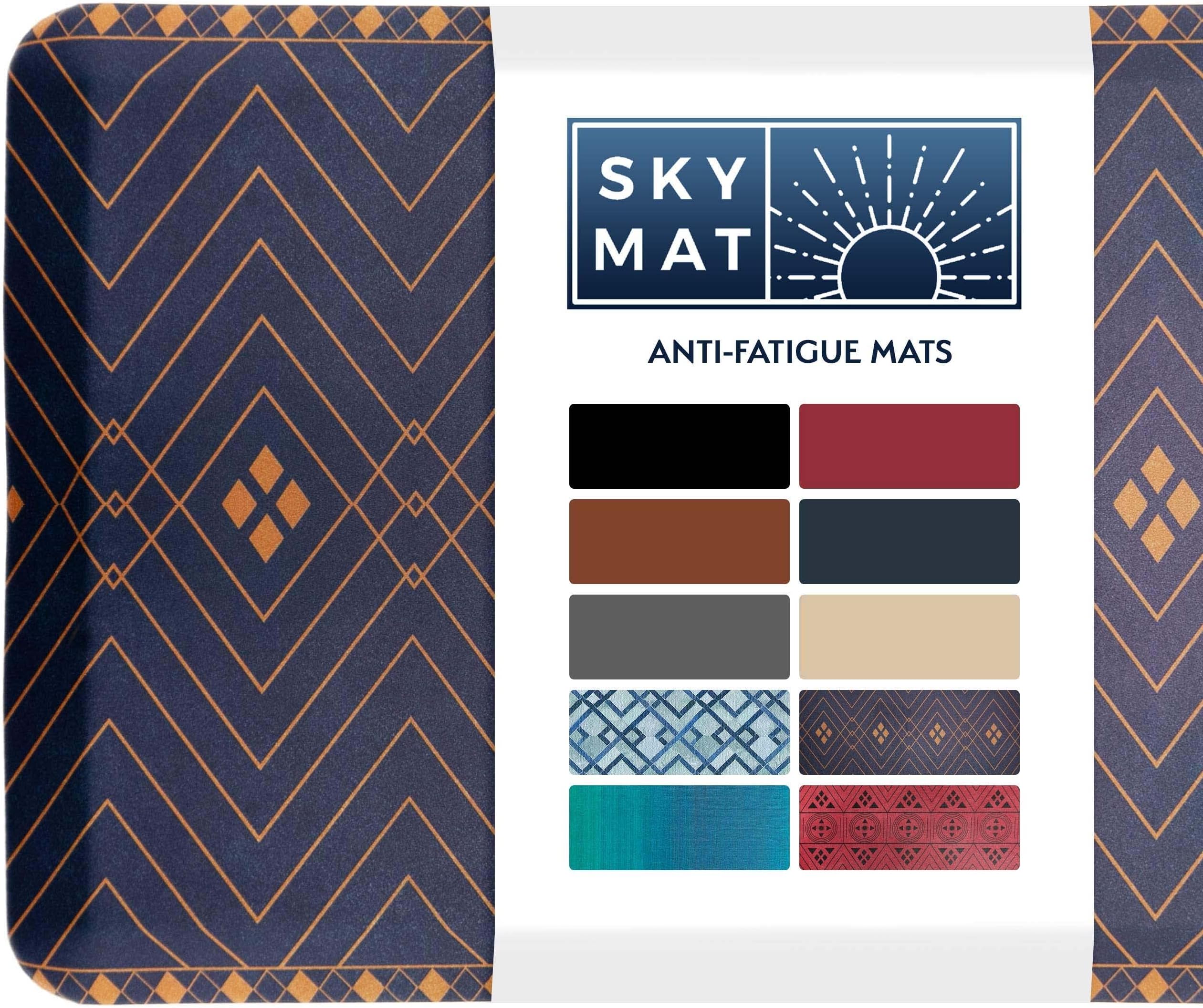 Sky Mat Solutions Anti Fatigue Floor - 3/4" Thick Cushioned Kitchen Rug, Standing Desk - Comfort at Home, Office, Garage - Non Slip, Durable and Stain Resistant (20" x 32", Indigo)