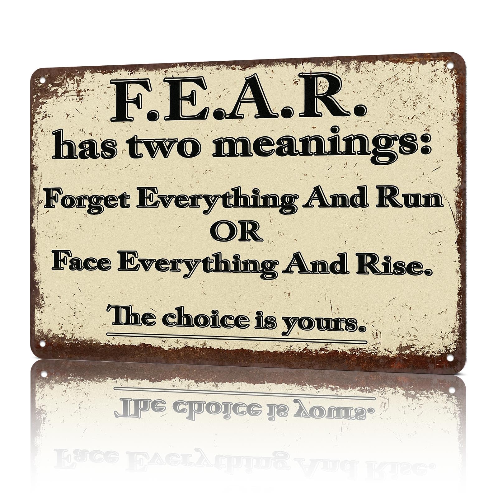 KWQDOZF Funny Metal Sign F.E.A.R. Poster Wall Art for Office Dorm bedroom Bar Garage Decor 8X12inch