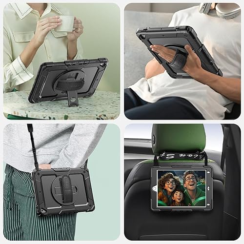 Miniatura 6 de SEYMAC Funda protectora resistente a prueba de golpes para iPad de 65 generación de 9.7 pulgadas, con protector de pantalla, soporte