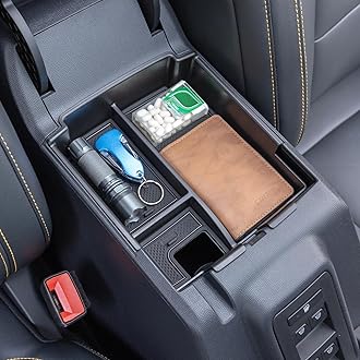 TOPINSTALL 2025 Upgraded Tray Compatible with Ford Bronco 2025 Accessories, Full Size Bronco Center Console Organizer Armrest Storage Box Plastic Black (2/4 Door) (Not for Bronco Sport)