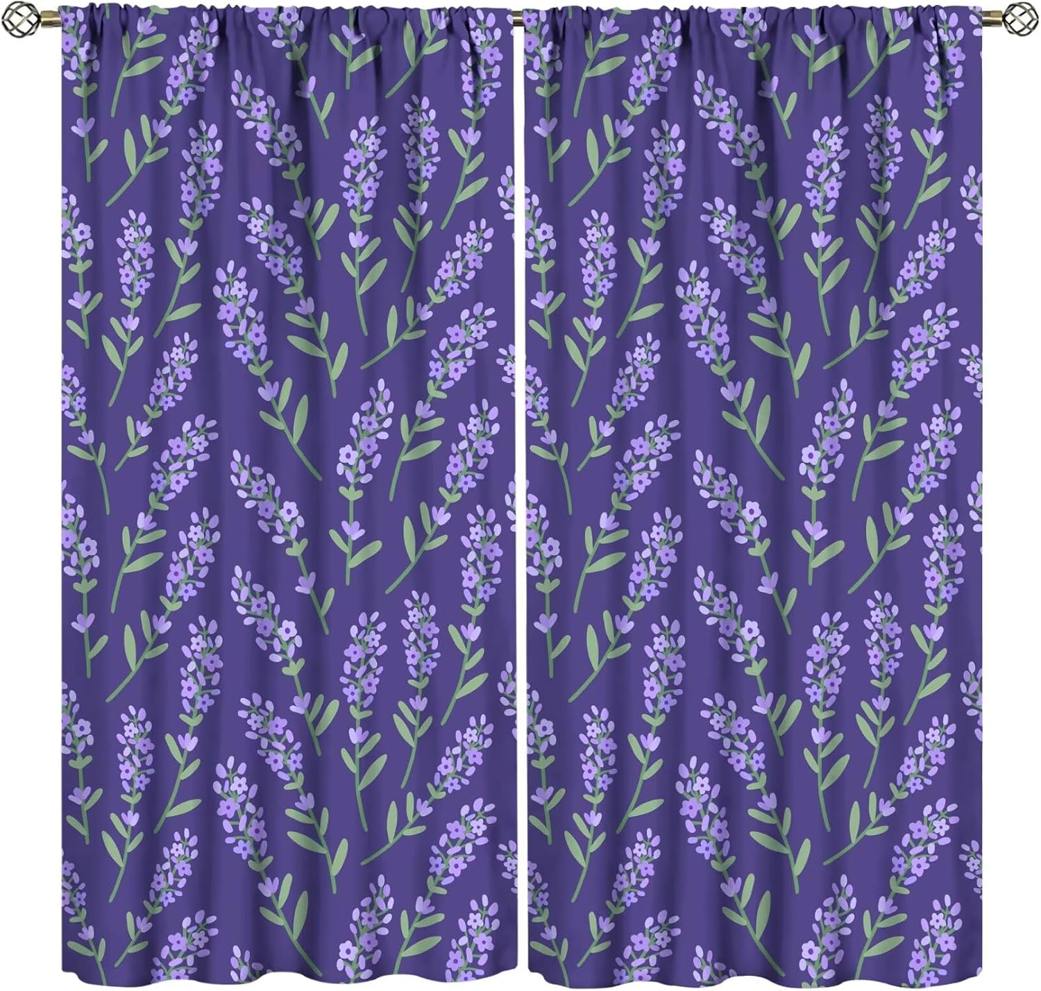 ZhiRain Purple Lavender Floral Curtains Romantic Lilac