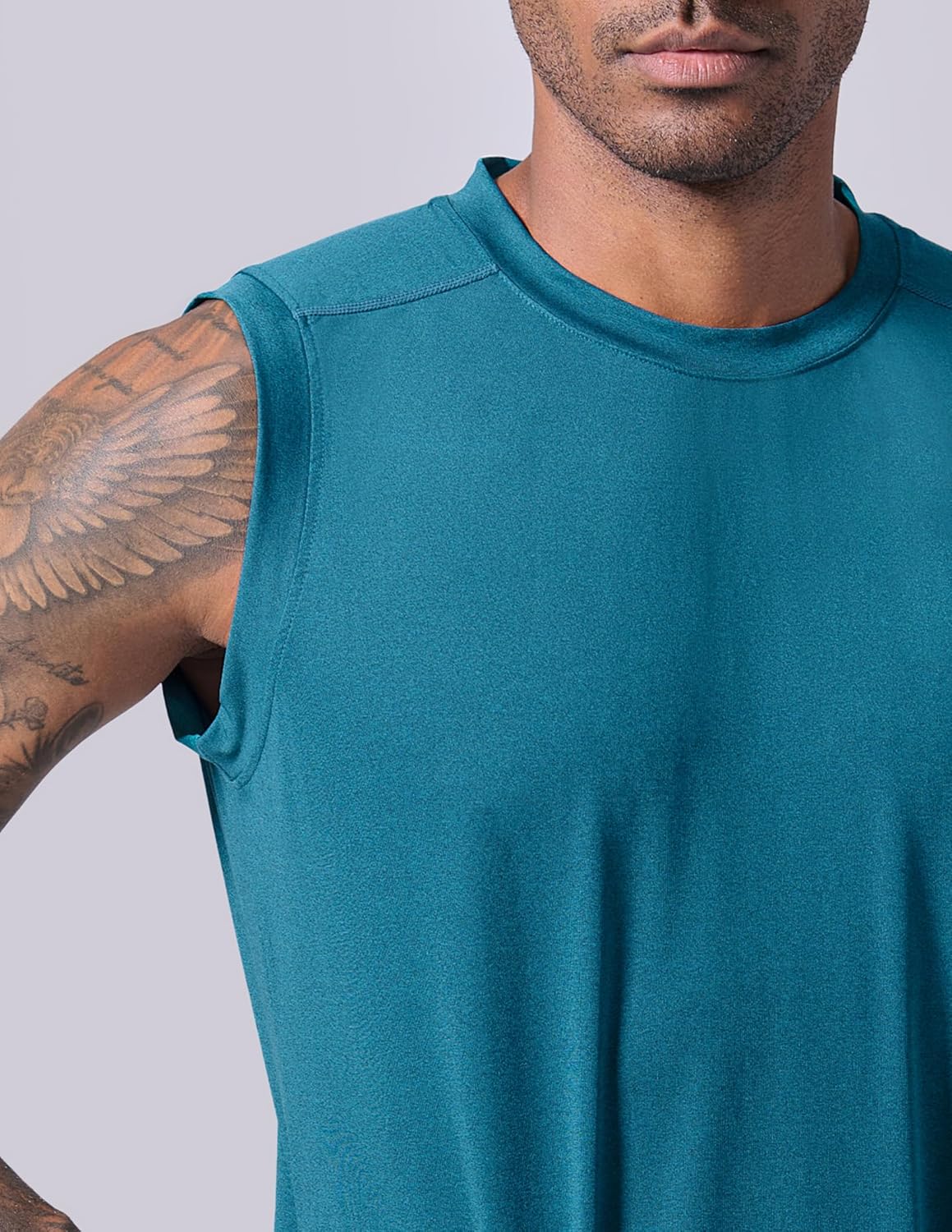 Liberty Imports Pack of 5 Men's Stretch Cool Dry Muscle Tank Tops Athletic Crewneck Sleeveless Workout Shirts - Image 4