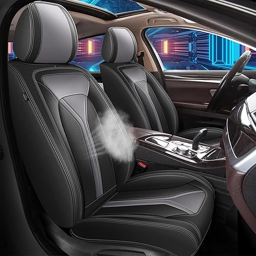 Miniatura 9 de RAWAKORW 2 fundas de asiento delantero de automóvil para Nissan Frontier 2007-2023 2024  con soporte lumbar  Compatible con bolsa de aire  Protector