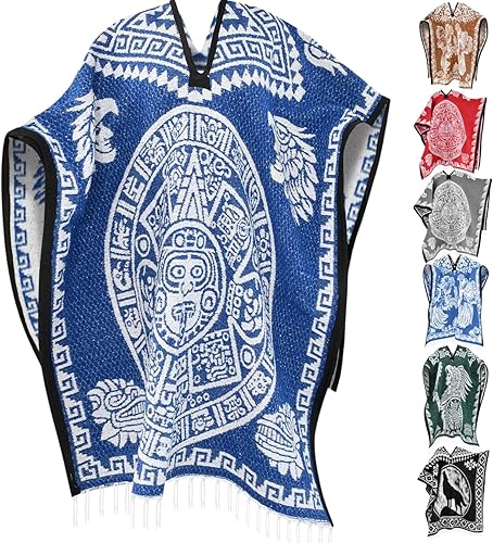 Artisans Bazaar Poncho mexicano Sarape Azteca Hombres Hombre Mexico Gabanes Mexicanos Western Cowboy Disfraz Adulto Jorongos