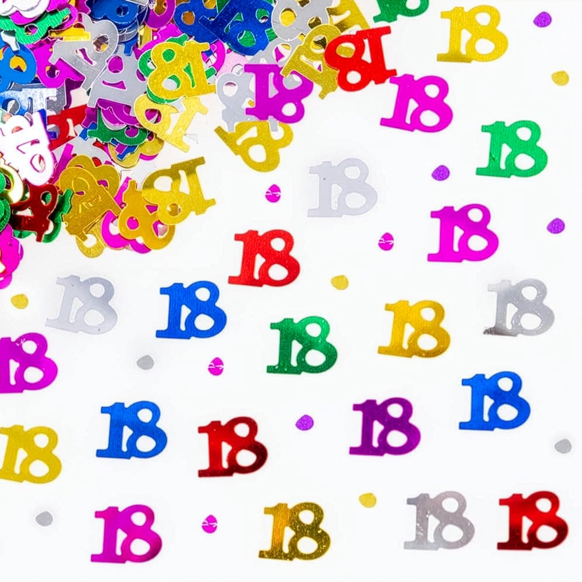 28g Multicolour 18th Birthday Confetti Foil Metallic Glitz Table Scatter Sprinkles Age Bday Party Decorations