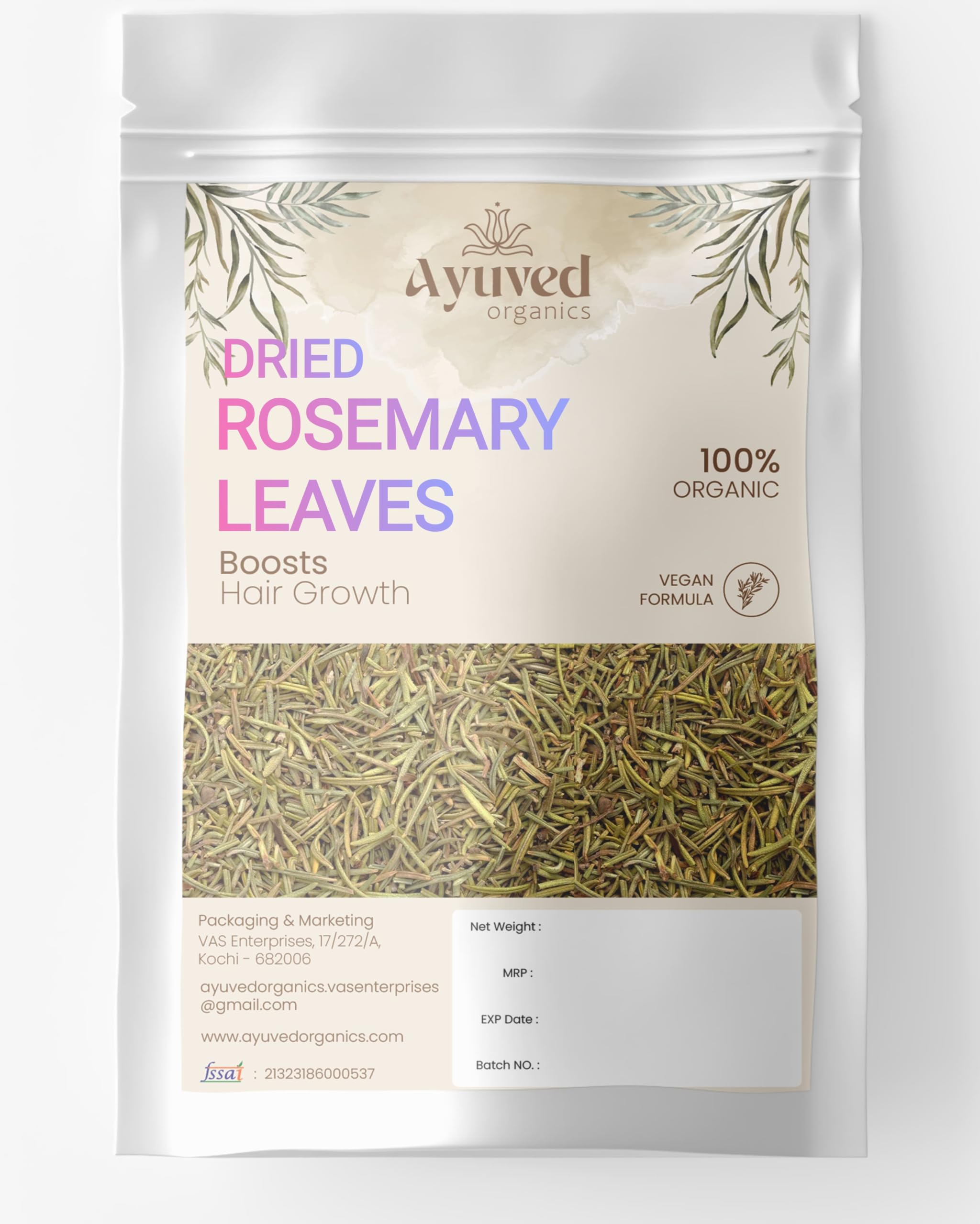 Ayuved Organics Dried Rosemary Leaf/For seasoning, Food, Tea & Hair/imported rosemary 50 GM (B0CJGKRT49) Amazon Price History, Amazon Price Tracker