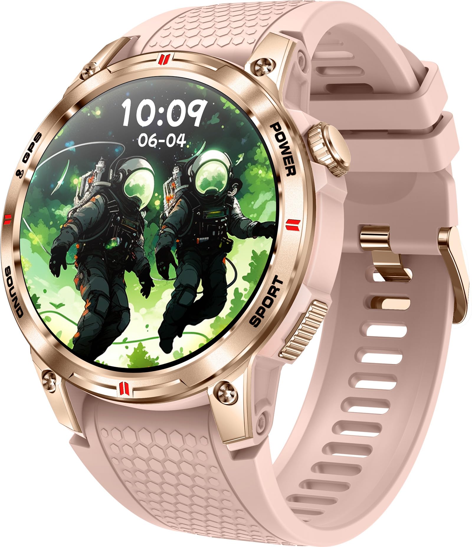 Montre connectée GPS pour homme et femme - Montre intelligente avec fonction téléphone - Podomètre - Montre militaire d'extérieur avec boussole - Montre de sport - Montre de sport - Montre de course