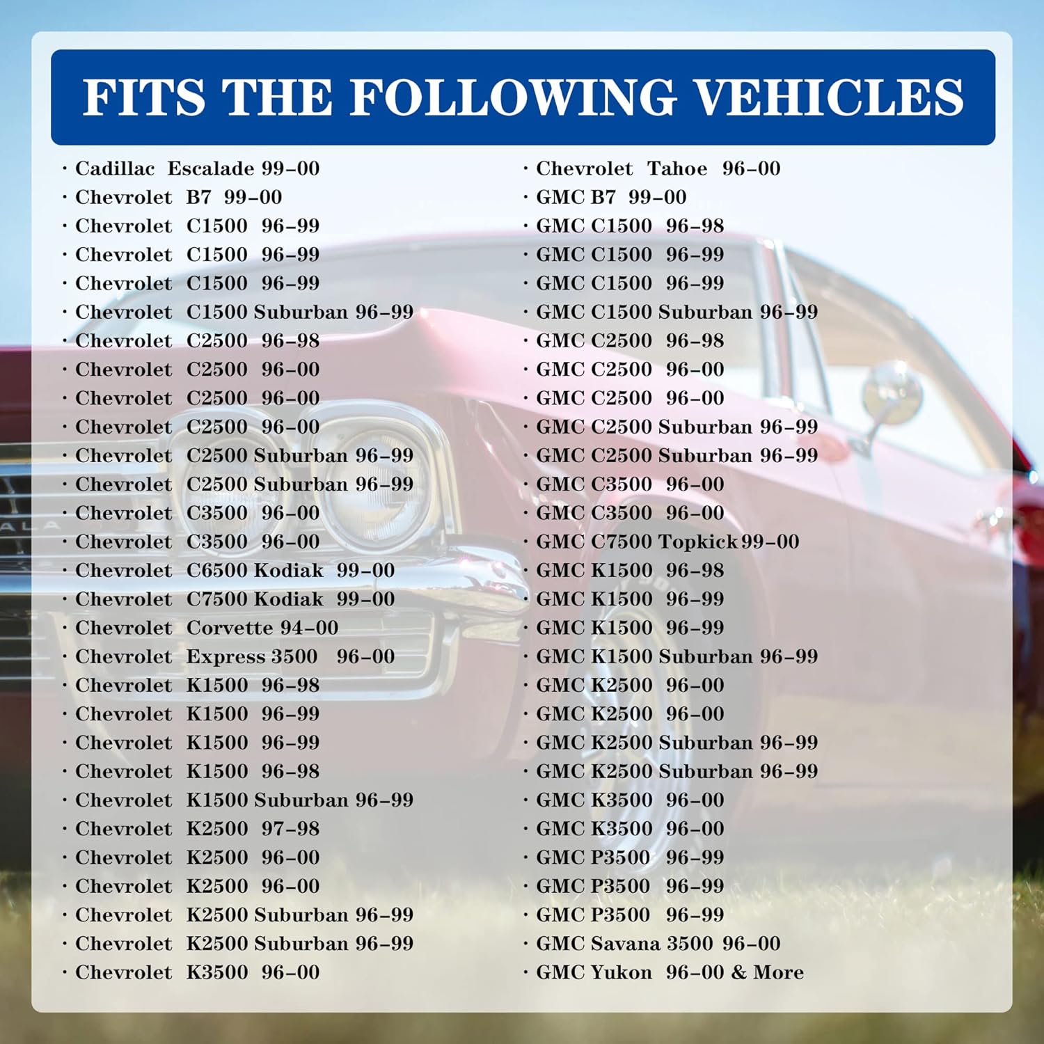 25008219 Mass Air Flow Sensor Compatible with 99-00 Cadillac Escalade/94-00 Corvette/96-99 Chevrolet C1500/96-00 Tahoe/96-99 GMC C1500/96-00 Yukon/93-02 Pontiac Firebird Replace 25008307