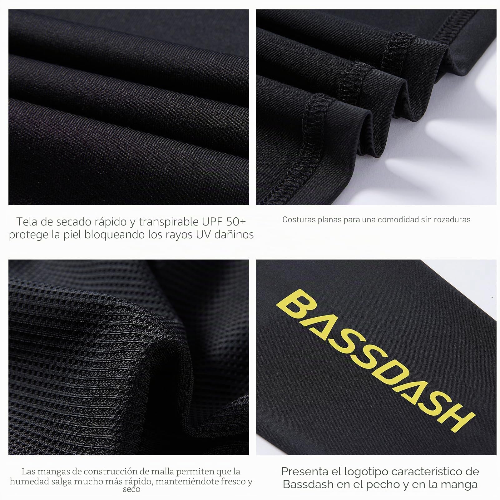 Bassdash Hombres UPF 50+ Cordón Pesca Sudadera con Capucha Camisetas UV Protección Solar Manga Larga Senderismo al Aire Libre Camisetas con Capucha FS33M