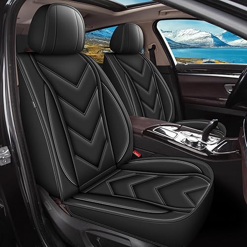 Fundas de asiento de automóvil para Nissan Kicks 2018-2024, juego completo de funda de asiento de piel sintética con compatible con bolsa de aire,