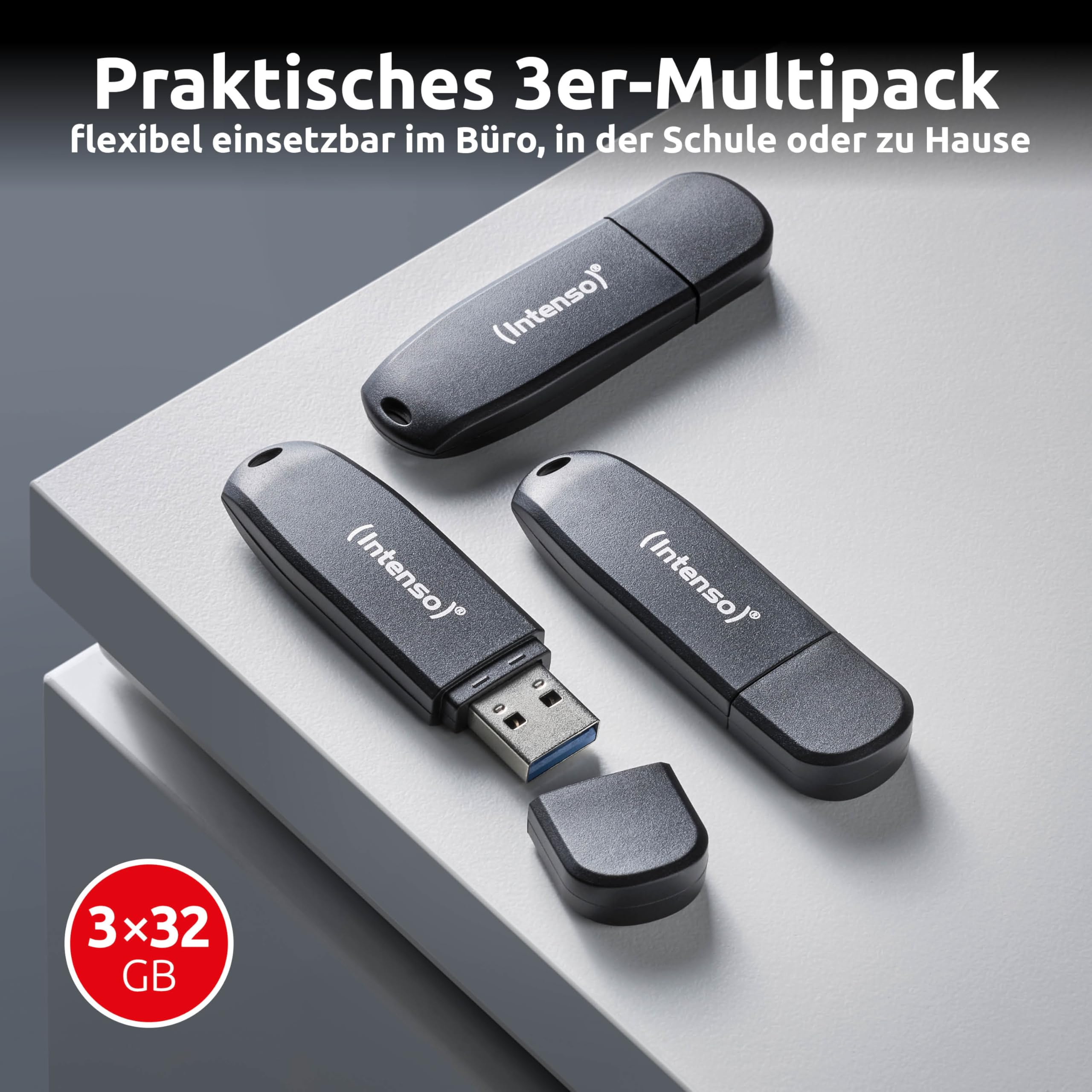 Intenso Speed Line pamięć USB 3 x 32 GB, USB 3.2 Gen 1 x 1 – USB-A pamięć do 70 MB/s, opakowanie zbiorcze