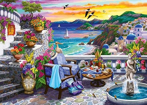 Ravensburger Santorini Sunset Puzzle - 300 piezas de gran formato | Tecnología única Softclick | Imágenes vibrantes y sin deslumbramiento | Duradero