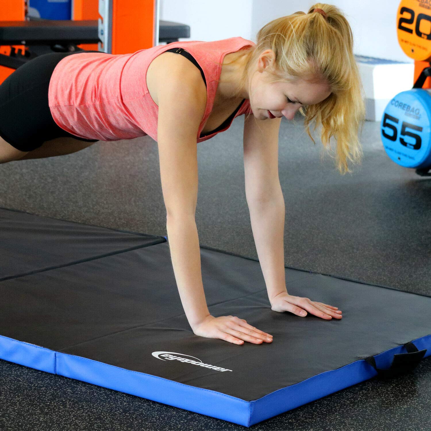 EYEPOWER Colchoneta de Entrenamiento Gimnasia XL 200x60x5cm Plegable Azul