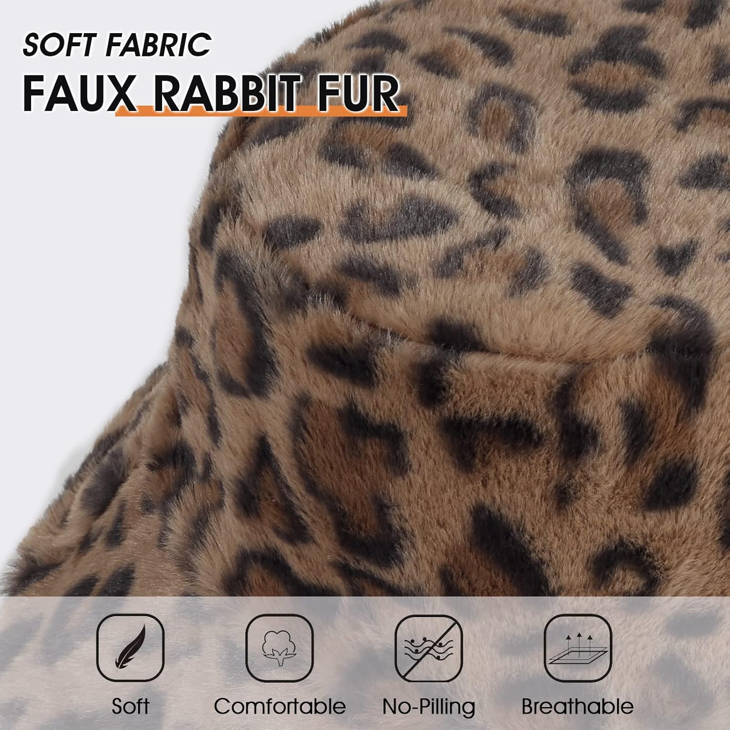 Winter Faux Fur Bucket Hat, Fluffy Fuzzy Warm Hats, Plush Fisherman Cap, Furry Puffy Hats for Women - Image 4