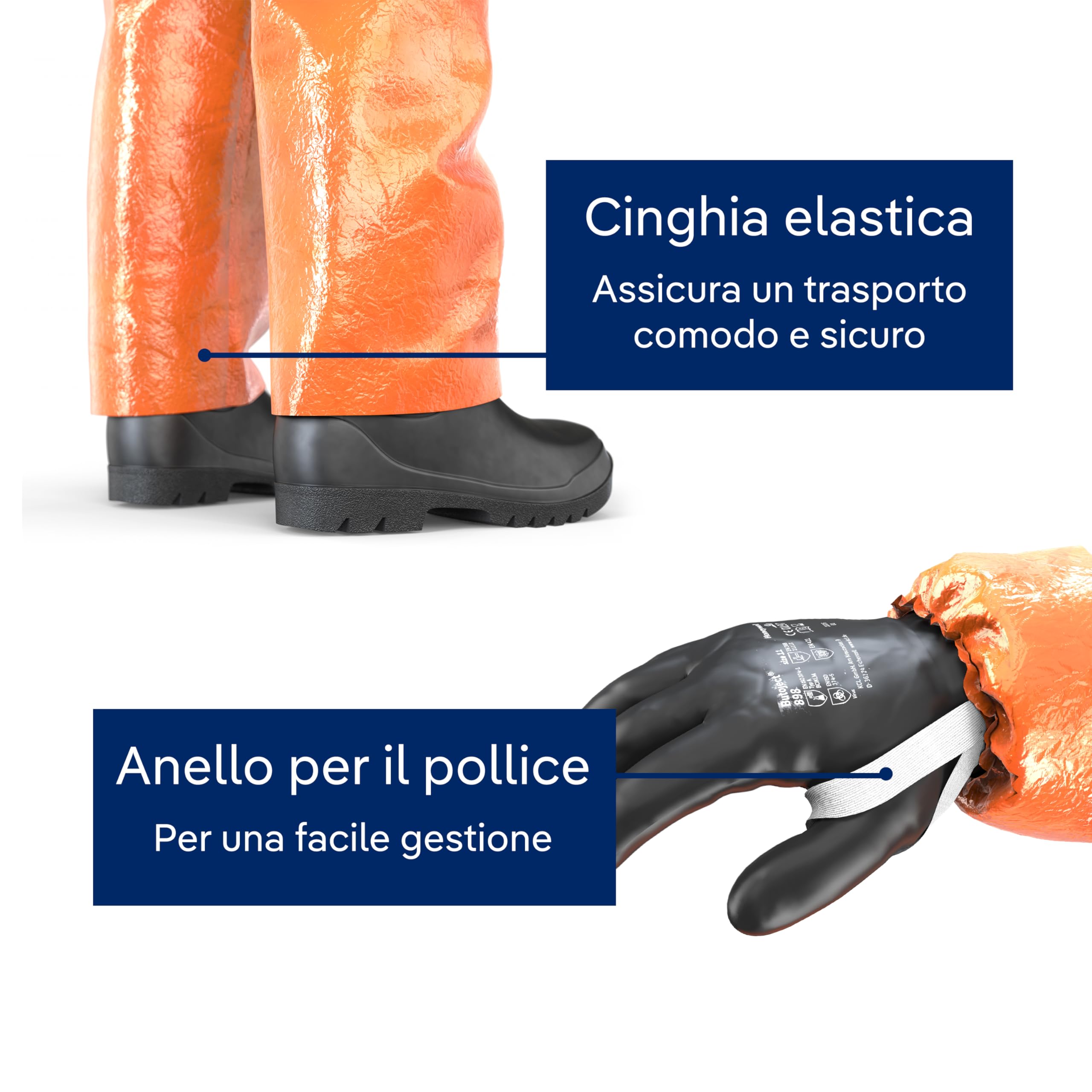 Dräger SPC 4400 Tuta protettiva contro polveri e liquidi in materiale CLF con alta resistenza chimica | Tuta antispruzzo arancione per vernici e prodotti chimici | Taglia L