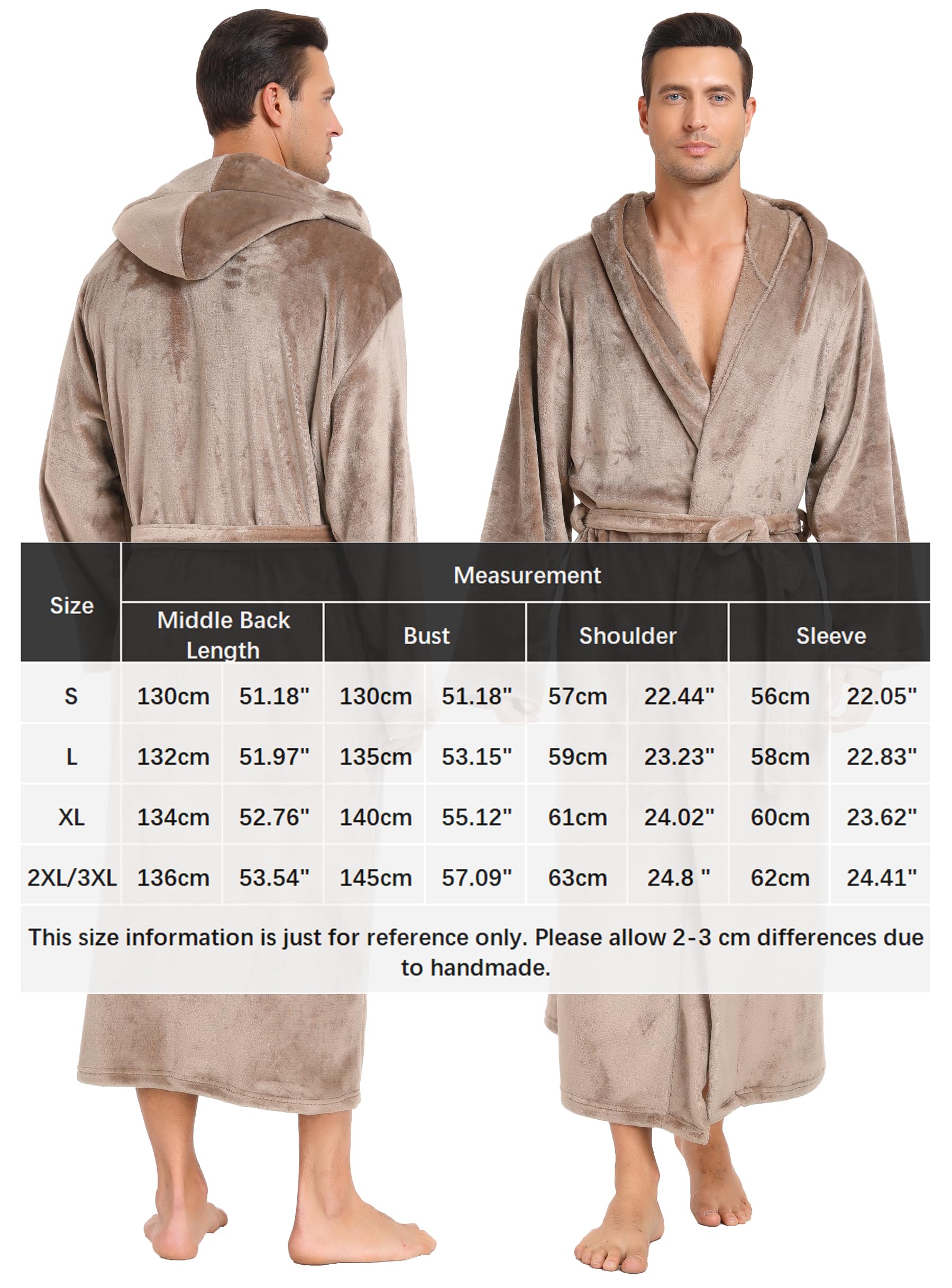 Vlazom Vestaglia Uomo Invernale Pile Vestaglia Lunga Invernale Pajama con Accappatoio Vestaglia Invernale Lunghe S-3XL