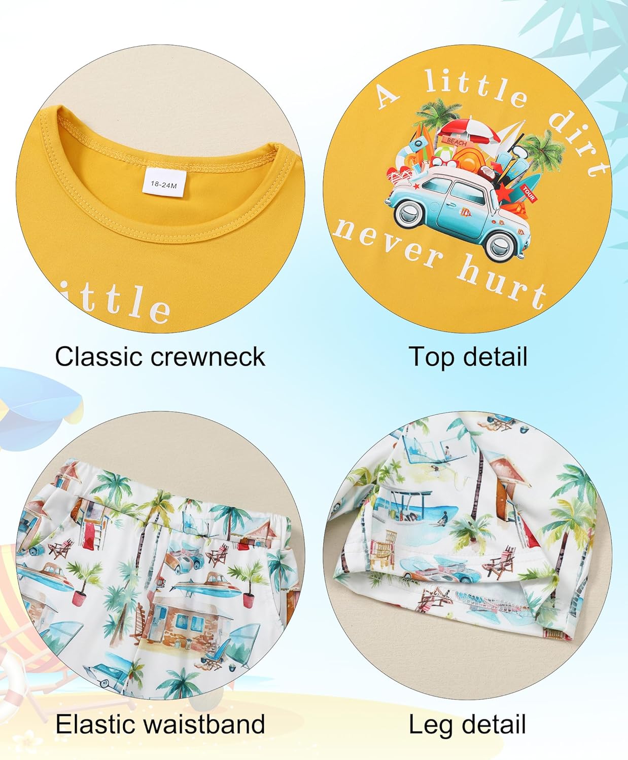 YUEMION Toddler Baby Boy Summer Outfit 1-5T Baby Boy Clothes Short Sleeve T-Shirts Top + Shorts 2Pcs Boy Clothing Casual Set - Image 5