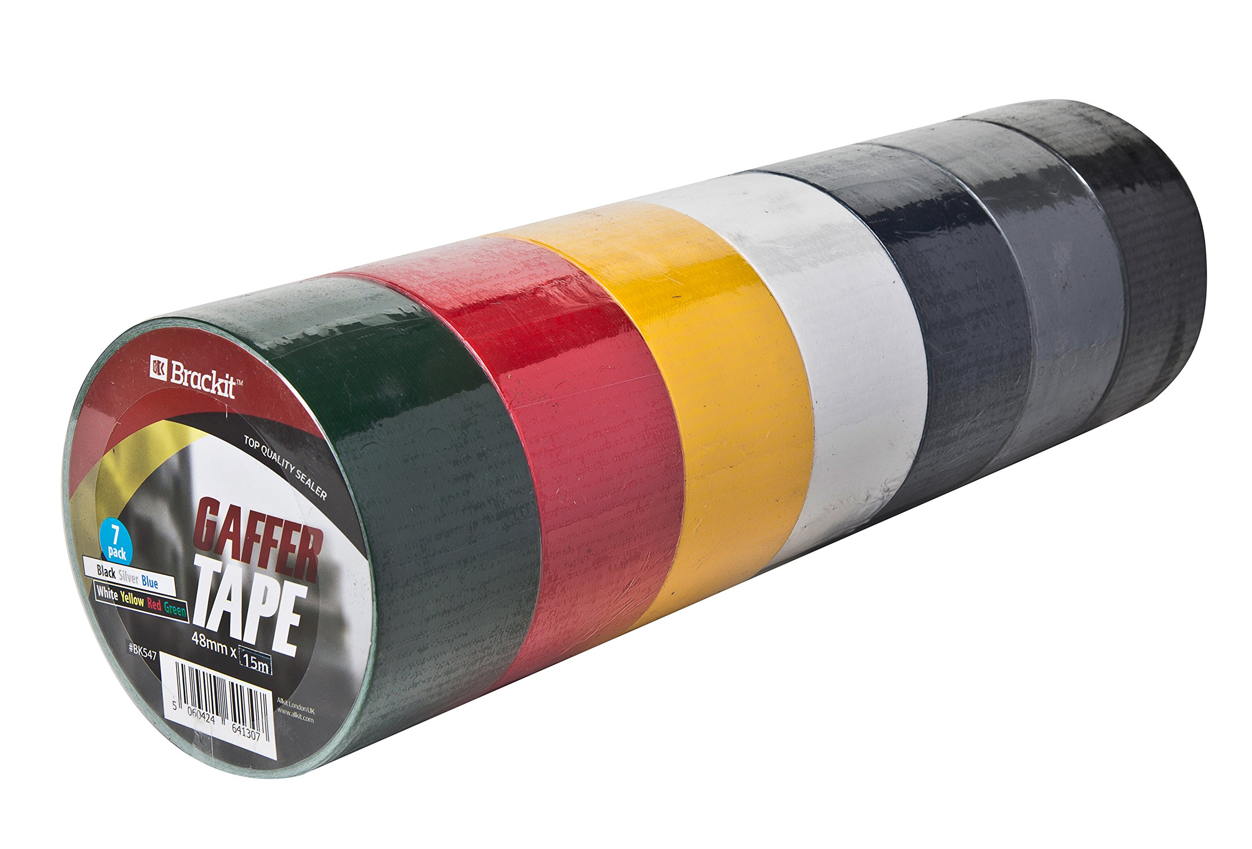 Buy Brackit 15M x 48mm Colored Duct Tape Variety Pack Set of 7 Duct
