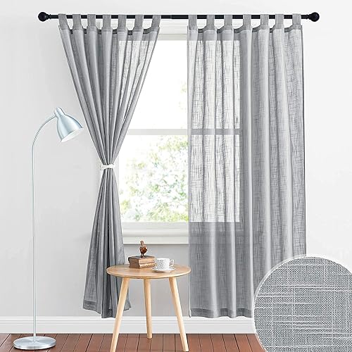 Miniatura 9 de RYB HOME - Cortinas traslúcidas para sala de estar, con textura de lino, semitranslúcidas que filtran la luz, privacidad para oficina, dormitorio,