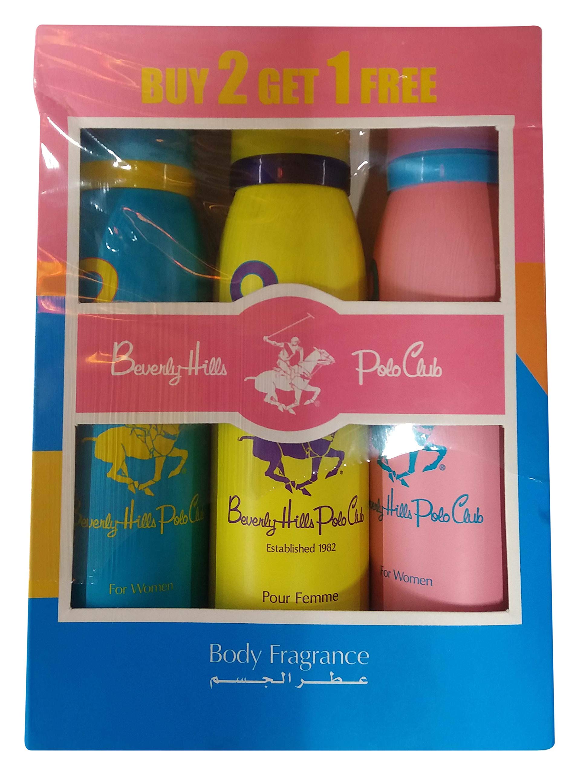 Beverly Hills Polo Club Body Deodorant For Women - Assorted, 525ml Promo Pack-picture-43
