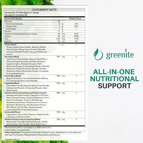 Miniatura 4 de Active Greens - Superalimento, delicioso sabor con más de 40 ingredientes para un estilo de vida activo - Prebióticos, probióticos, enzimas