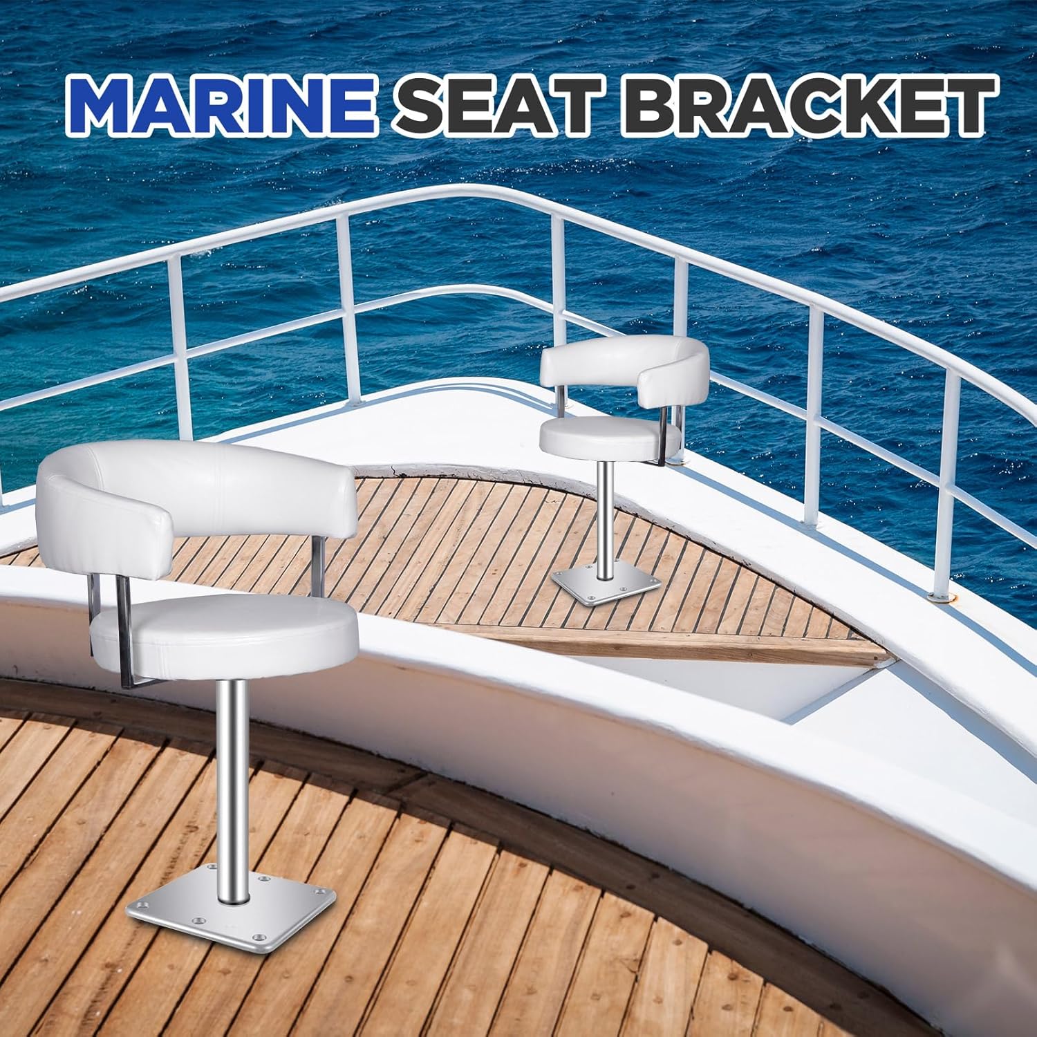 4 Pcs 7 x 7 Inches Marine Boat Seat Pedestals and Bases Aluminum Alloy Boat Seat Base Corrosion Resistant Boat Pedestal to Install Boat Seat Chair Mount for Pontoon Fishing Accessories