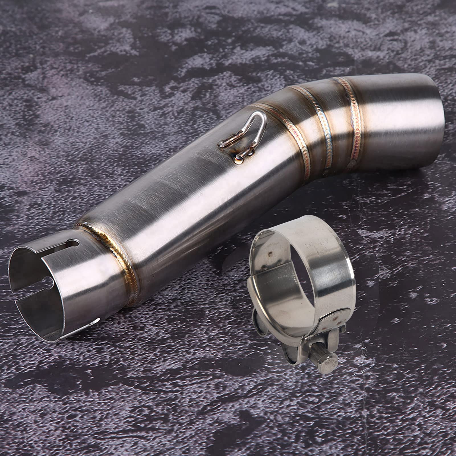 KIMISS 51 mm Motorrad Auspuff Mittelrohr Edelstahl Slip On für CBR500R 2013-2015 CB500X 2013-2015