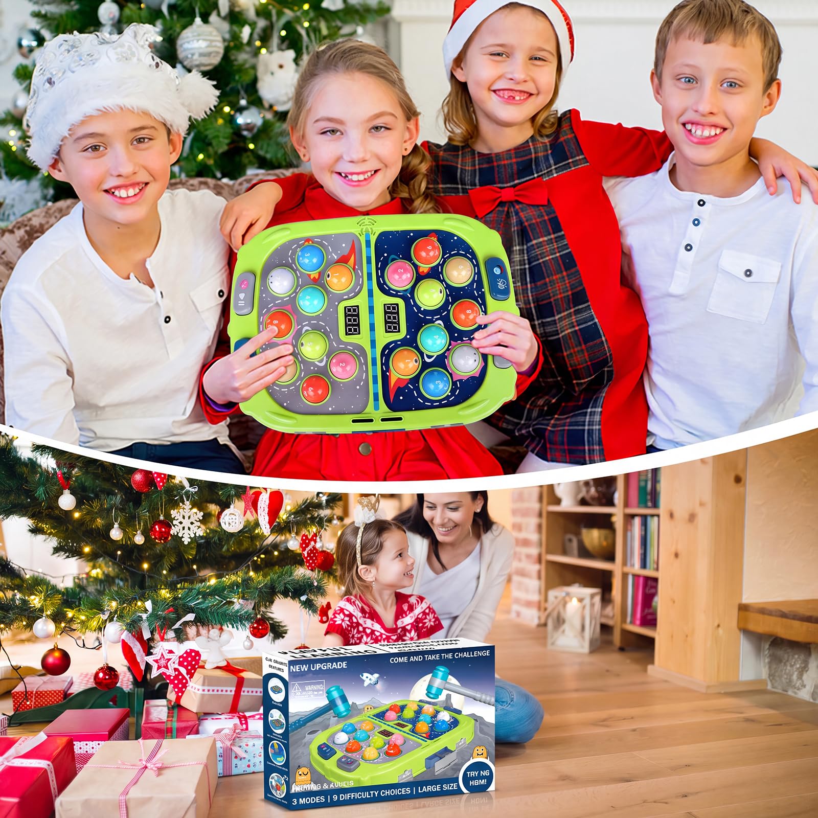Hammerwurf-Set für Kleinkinder, Spielzeug für Jungen und Mädchen im Alter von 3-12 Jahren, Schlagspiel für Kinder, Geschenke für Kinder im Alter von 3, 4, 5, 6 Jahren, interaktives Lernspielzeug mit
