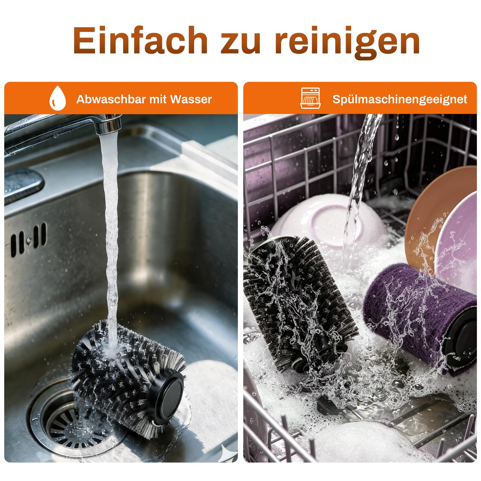 Elektrische Grillbürste, 3 in1 Kabelloser BBQ-Reiniger – 3 Wechselbare Köpfe,