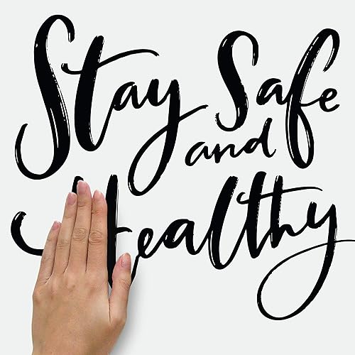 Miniatura 2 de RoomMates RMK4638SCS - Calcomanías de pared para despegar y pegar con cita para mantenerse seguro y saludable