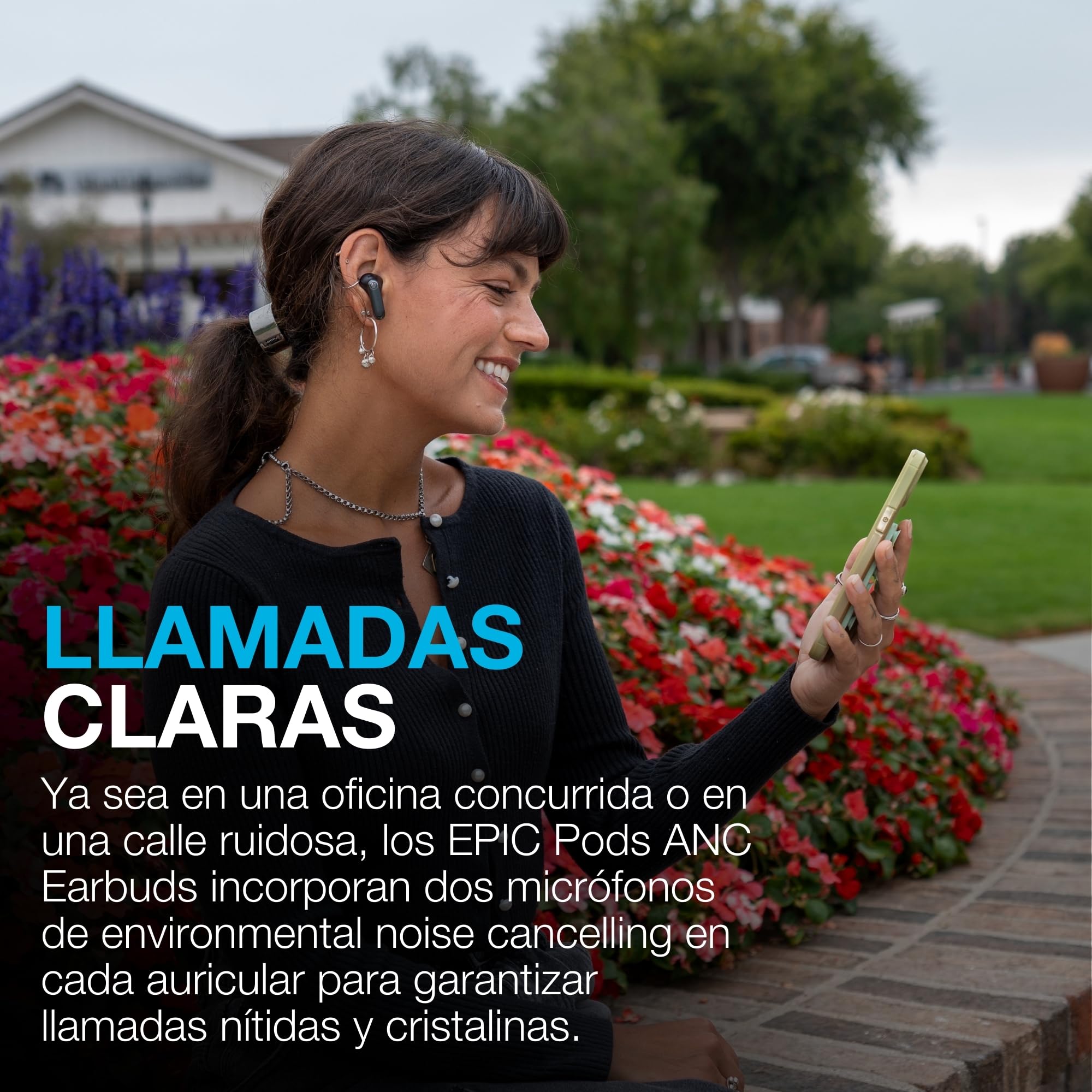 JLab Epic Pods ANC Auriculares Bluetooth Inalámbricos In-Ear - 60h, Negro | Cancelación Activa de Ruido, Audio Hi-Res, IP55, Audio Personalizable, Multipunto, Llamadas Claras