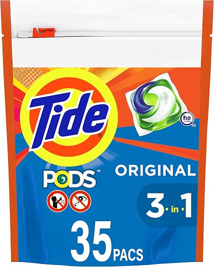 Amazon.com: Tide PODS - Jaboneras detergentes para ropa, originales, 35  unidades : Salud y Hogar