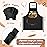 R HORSE Kid Apron and Chef Hat Set - 2Pcs Black Tiny Chef Adjustable Children Kitchen Toddler Apron with Pockets for Kids, Funny Dress up Pretend Play Toy Birthday Gift for Boy Cooking Baking Painting