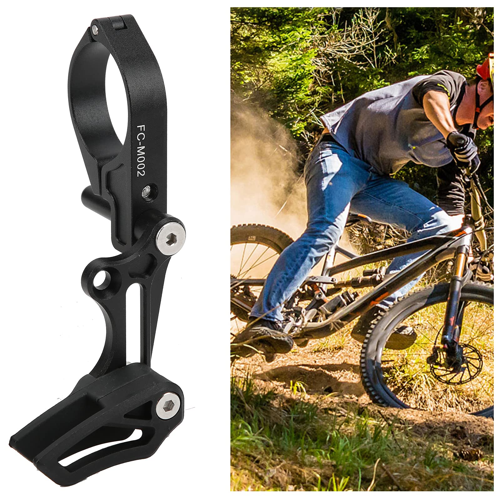 cardyven Bike Chain Guide, Mountain Bike Single Disc Sprocket Stabilizer Road Bicycle Chain Protector Tooth Mountain Cycle Chain Guide Tensioner for Front Dial Smooth Driving