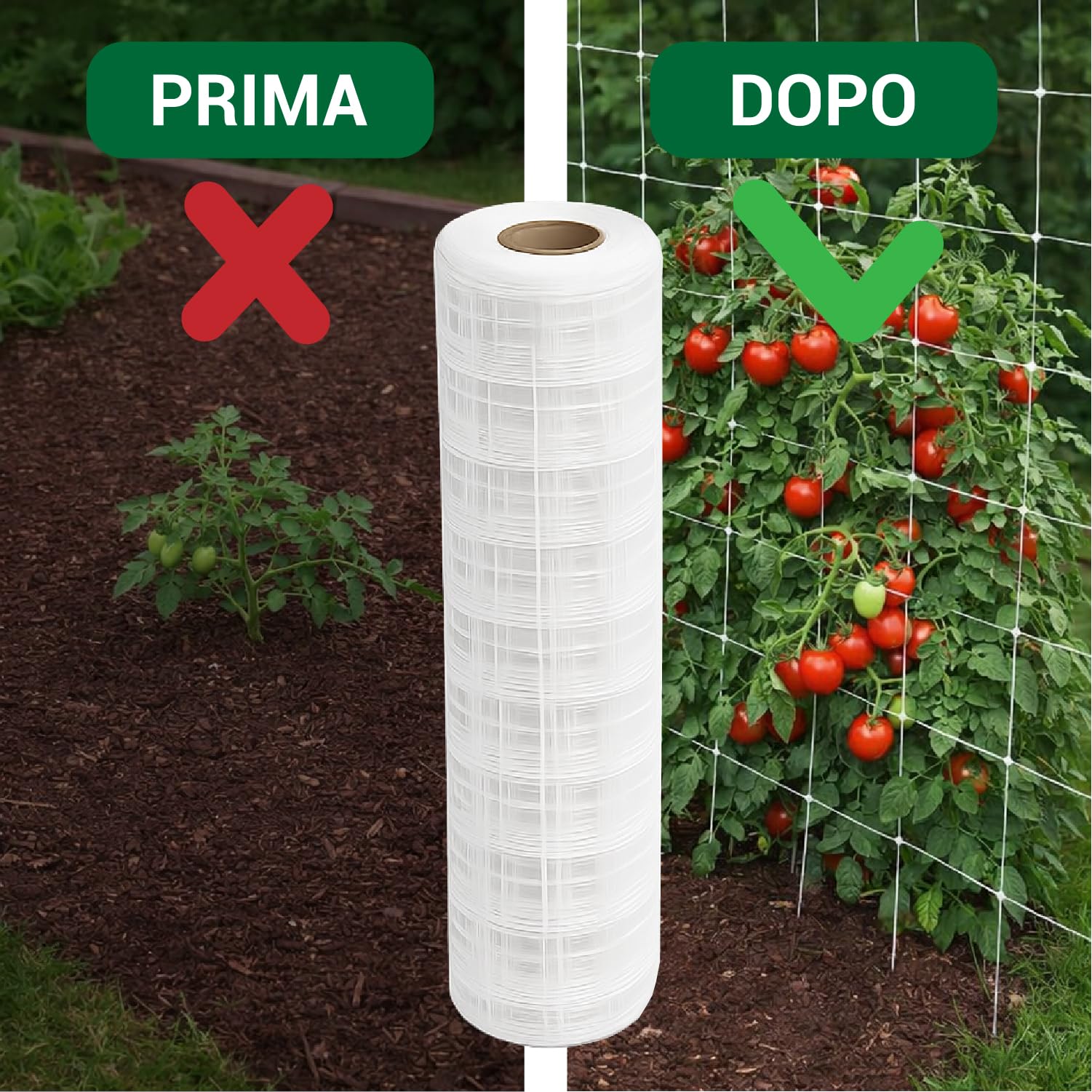 Crisalide Filet pour jardin et plantes grimpantes professionnel – Maille résistante en polyéthylène pour jardin, serre et culture agricole – Différentes dimensions (1,7 x 500 mètres)
