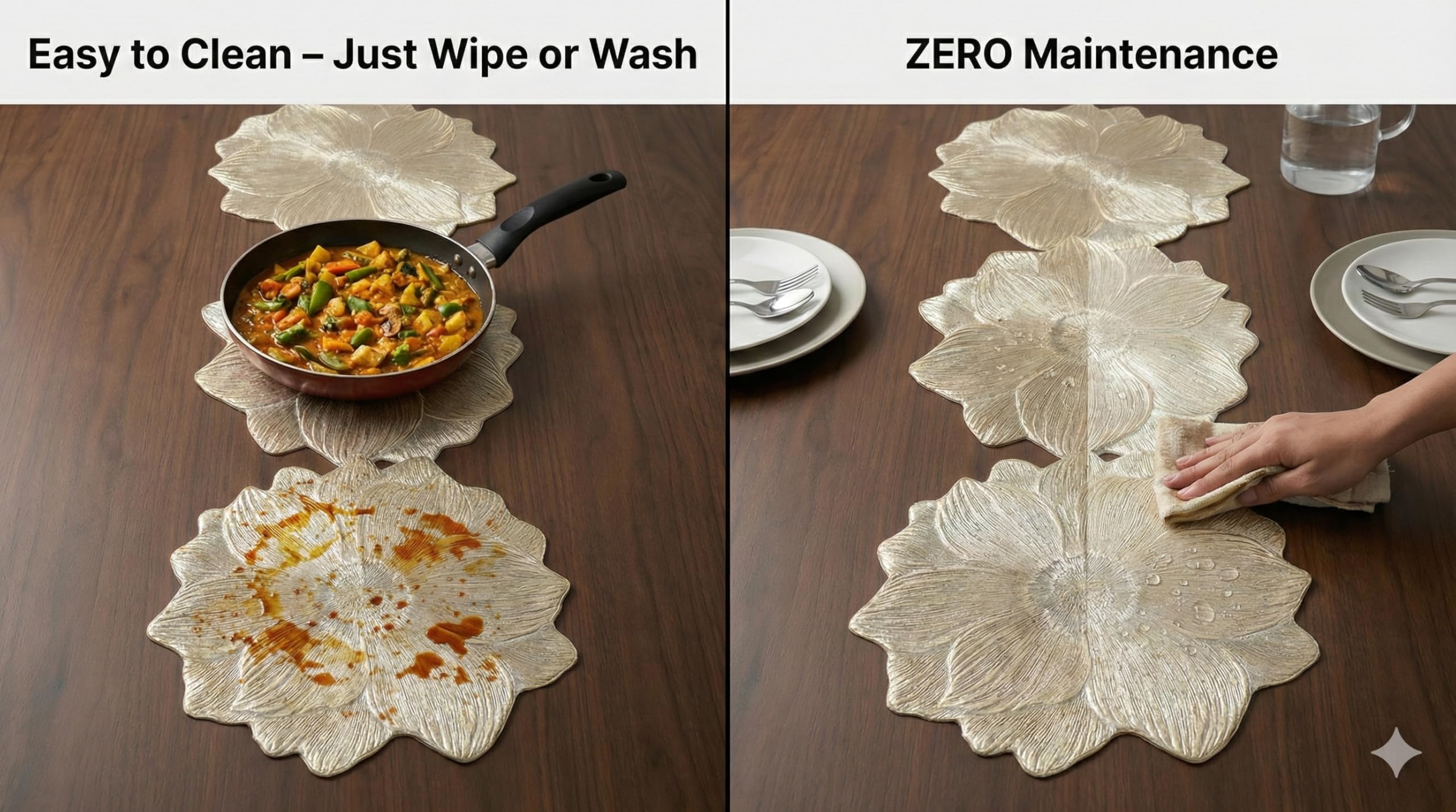 Dining Table Mat & Runner Set - Elegant Table Protection -7
