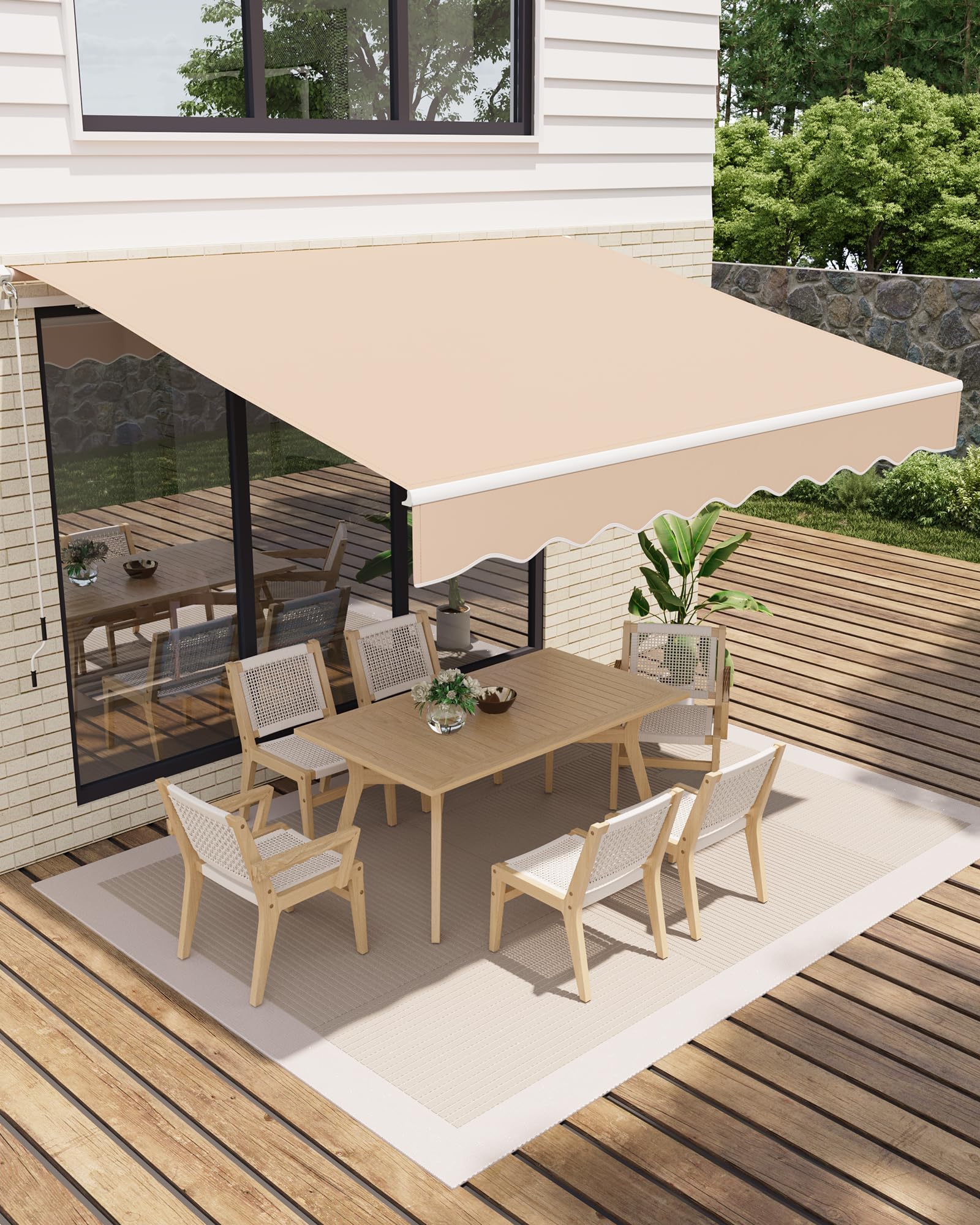 Store banne rétractable anti-UV50+ Acekool avec manivelle réglable