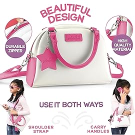 Star Princess Pretend Play Purse Set for Girls - Realistic Purse with Accessories: Toy Phone, Wallet, Credit Cards, Keys, Makeup for Role Playing Toys for Girls Ages 3-8