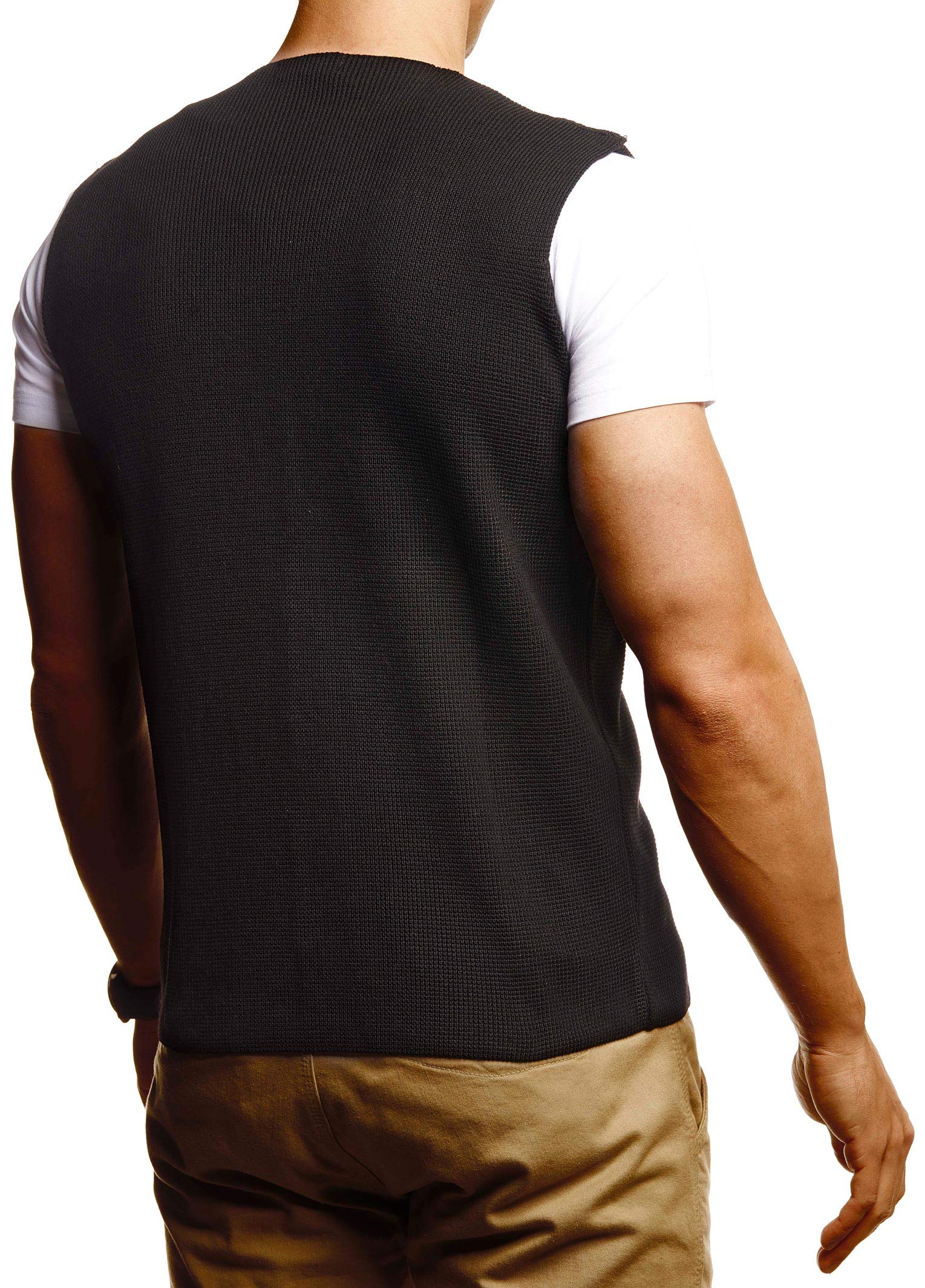 Leif Nelson LN1855 - Gilet da uomo per il tempo libero, sotto giacca in maglia fine, maglietta a maniche corte, per business, feste, matrimoni