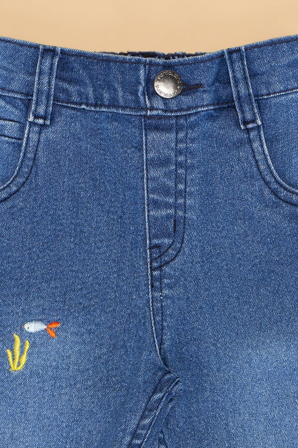Pantaloons Baby Girls Blue Jeans Regular Fit,Blue Aster,9-12 M 1