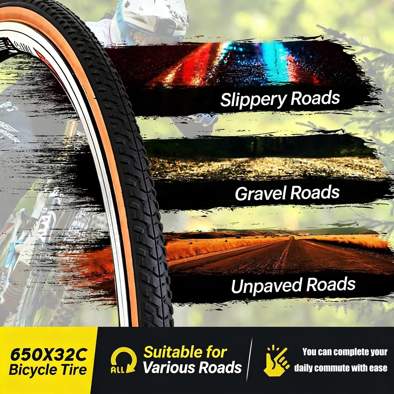 2PCS 700x32c Opona Rowerowa Odporna na Przebicia, Niska Oporność Toczna, Lekka, Gotowa na Tubeless, Idealna do Rennego, Turystycznego i Miejskiego