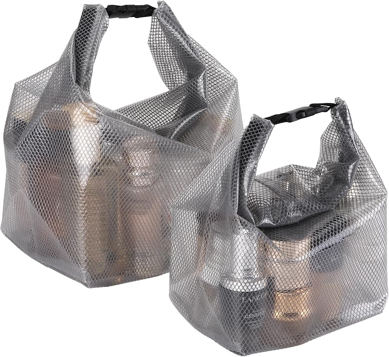 Necessaires de viagem em tela texturizada resistente à água Sea Team, cinza, pacote com 2