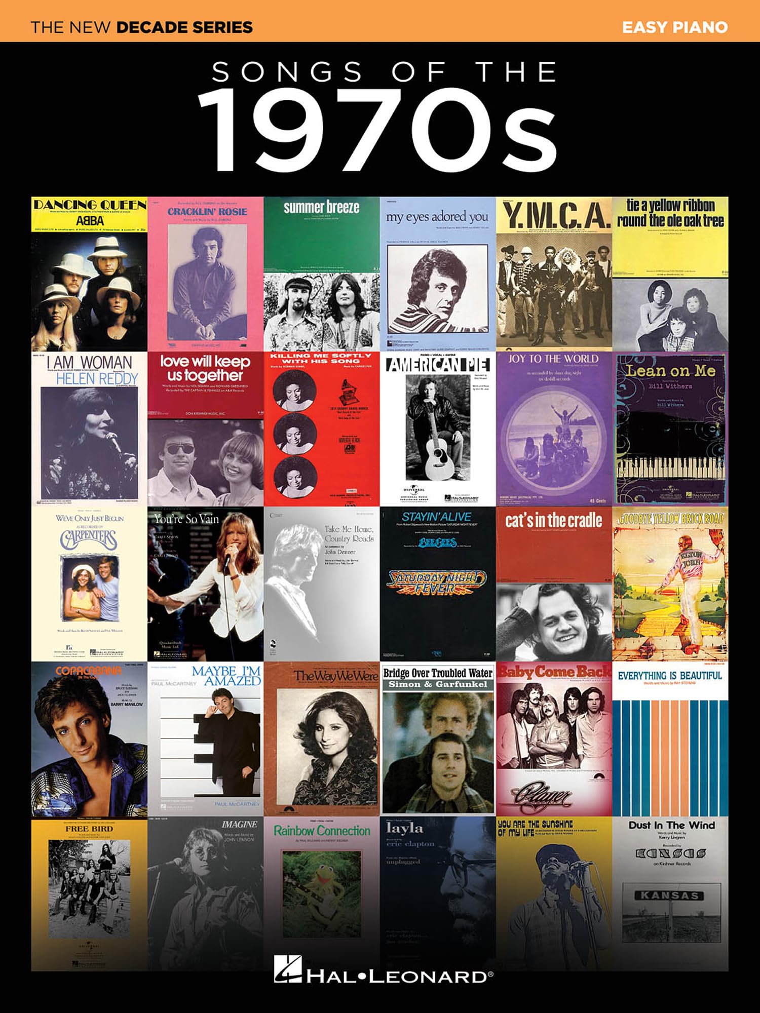 Songs of the 1970s - Easy Piano Songbook | 100 Iconic Pop Rock Motown Disco Hits for Piano with Lyrics | Vintage Music Collection for Beginners and Adults | 70s Sheet Music Songbook |New Decade Series